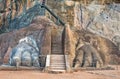 The Lions Paw Rock Entrance At Sigiriya, Sri Lanka Royalty Free Stock Photo